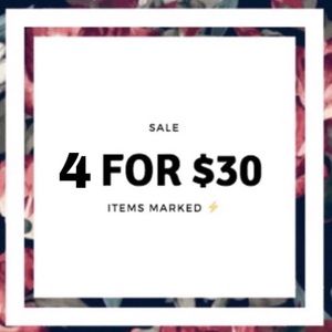 Items with a ⚡️are 4 for $30!